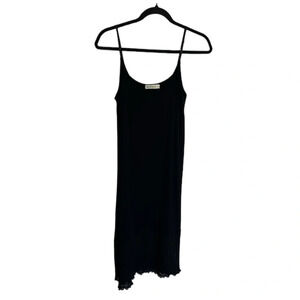 ALQUEMA Black Slip Dress Accordion Pleated Skirt Bohemian Casual Women’s Large